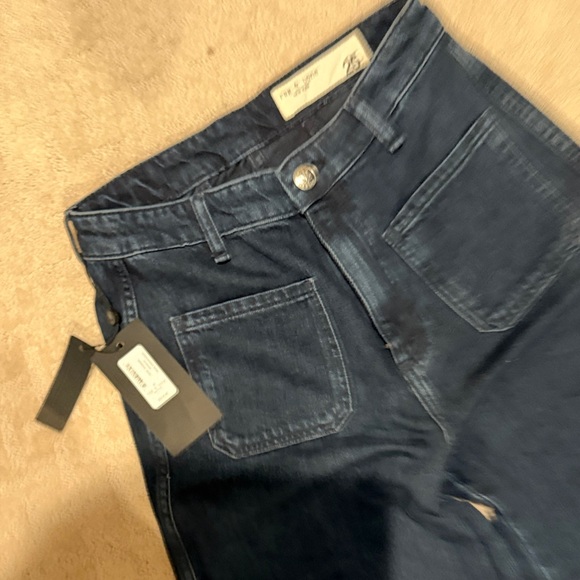 rag & bone Dark Blue Wide-Leg Jeans - Picture 4 of 6